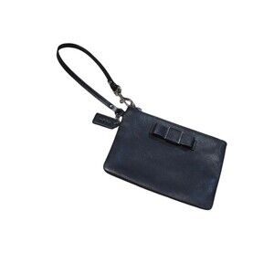 COACH Darcy Bow Zippered Wristlet Wallet 52137 Saffiano Leather Black
